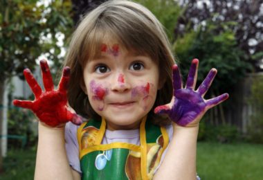 messy hands, messy child, finger painting, fam frenzy